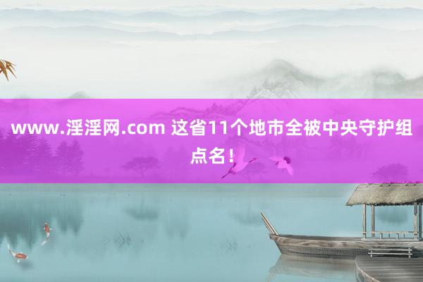 www.淫淫网.com 这省11个地市全被中央守护组点名！