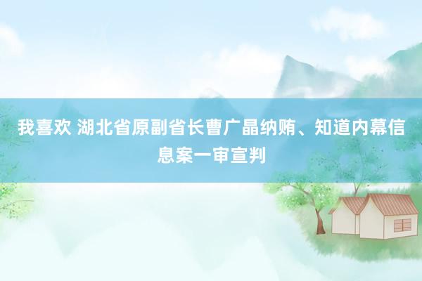 我喜欢 湖北省原副省长曹广晶纳贿、知道内幕信息案一审宣判