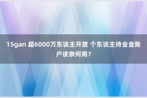 15gan 超6000万东谈主开放 个东谈主待业金账户该奈何用？