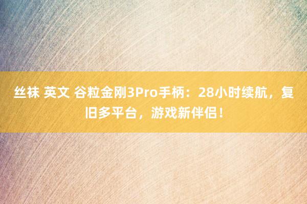 丝袜 英文 谷粒金刚3Pro手柄：28小时续航，复旧多平台，游戏新伴侣！