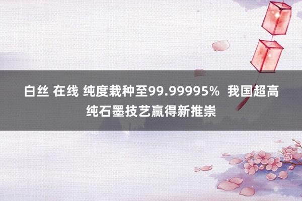 白丝 在线 纯度栽种至99.99995%  我国超高纯石墨技艺赢得新推崇