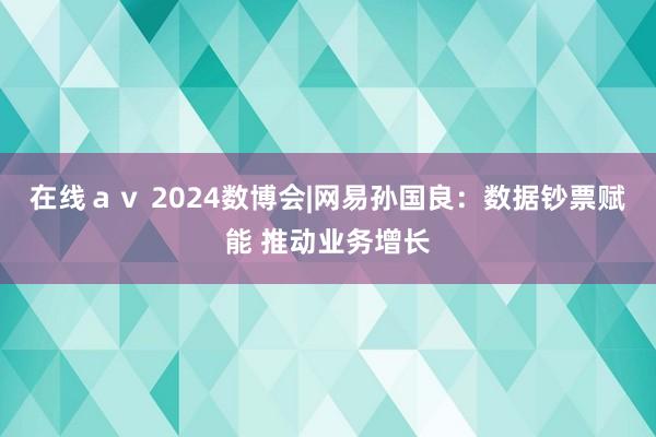 在线ａｖ 2024数博会|网易孙国良：数据钞票赋能 推动业务增长