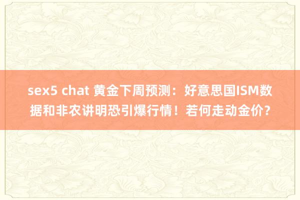 sex5 chat 黄金下周预测：好意思国ISM数据和非农讲明恐引爆行情！若何走动金价？